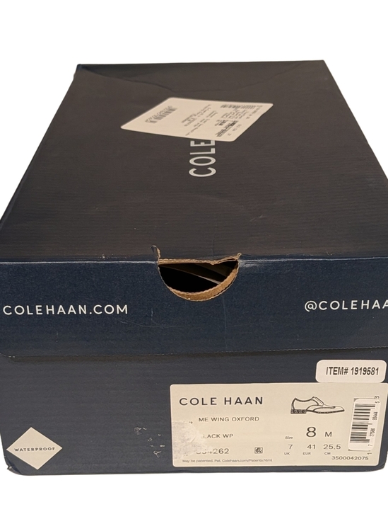 Cole Haan Black Leather Wingtip Derby Shoes main image 9